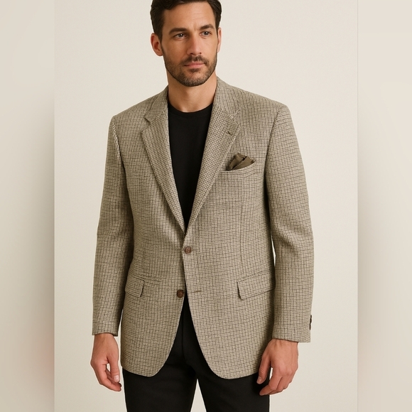 Ralph Lauren Purple Label Plaid Suit Jacket Size 49 R - Picture 2 of 16